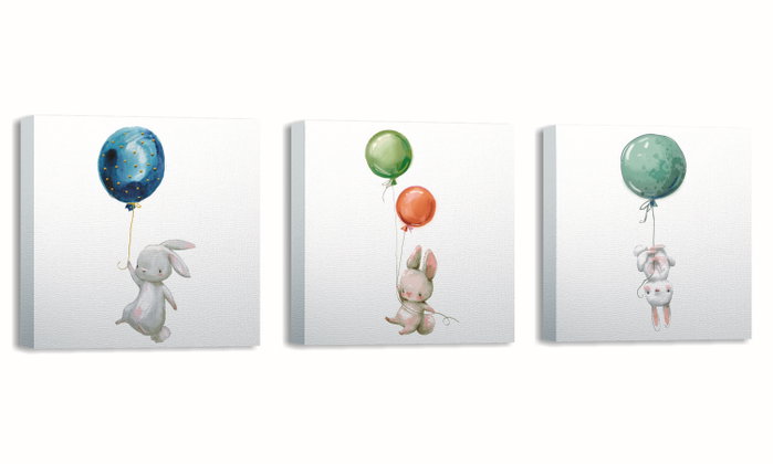 Wallity FAH11 Conjunto de 3 Cuadros Decorativos sobre Lienzo Multicolor de 30 x 30 cm Wallity FAH11 Conjunto de 3 Cuadros Decorativos sobre Lienzo Multicolor de 30 x 30 cm